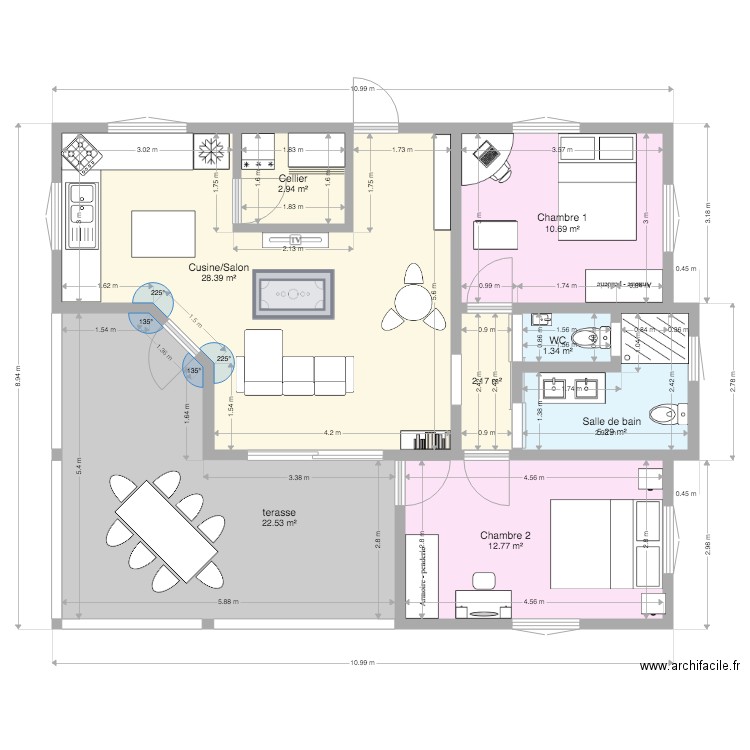 PLAN T3 meublé. Plan de 0 pièce et 0 m2