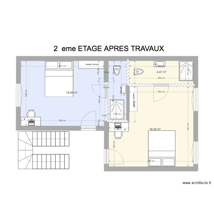 Collège 162 2 eme etage après travaux V3. Plan de 0 pièce et 0 m2