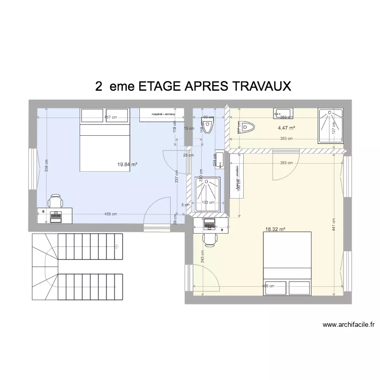 Coll&egrave;ge 162 2 eme etage apr&egrave;s travaux V3. Plan de 