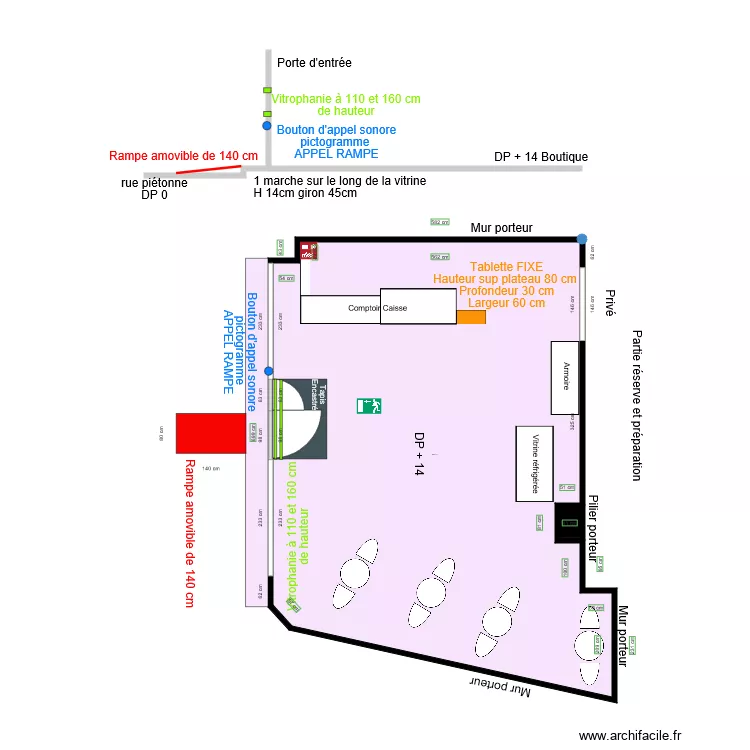 LA FABRIQUE Godet Lu&ccedil;on APRES TRAVAUX. Plan de 