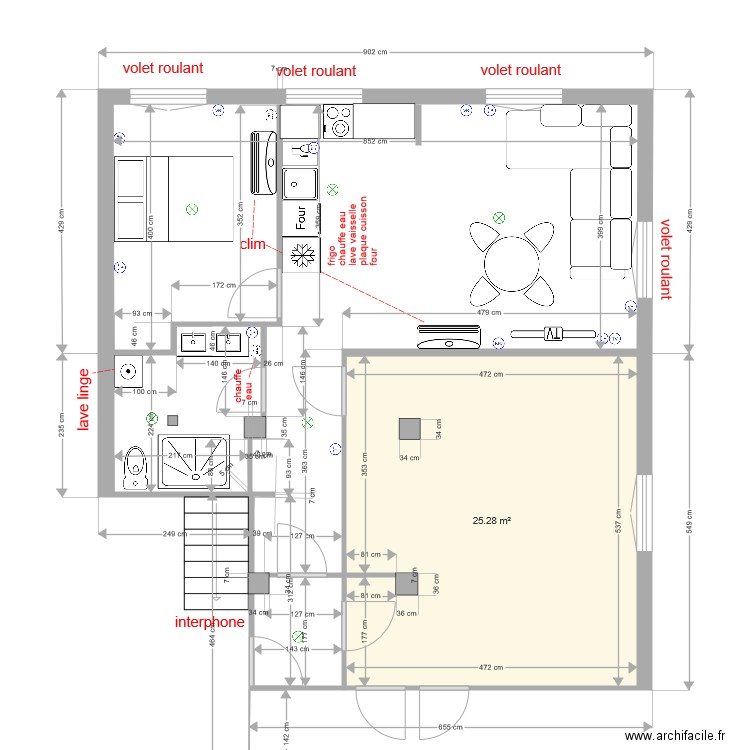  1e etage  studio no 2 electricite. Plan de 0 pièce et 0 m2