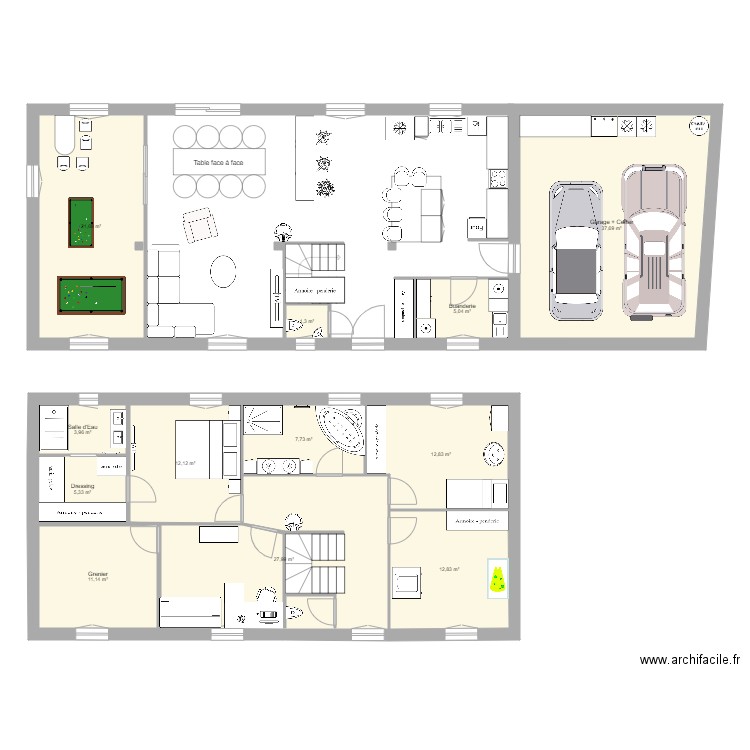 Maison FSP 5. Plan de 12 pièces et 160 m2
