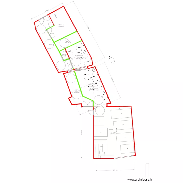CLERMONT COQUE SALLE 12. Plan de 
