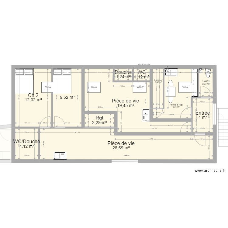 91 CORBEIL ARCHE Projet GLOBAL V ArL 150422. Plan de 21 pièces et 262 m2