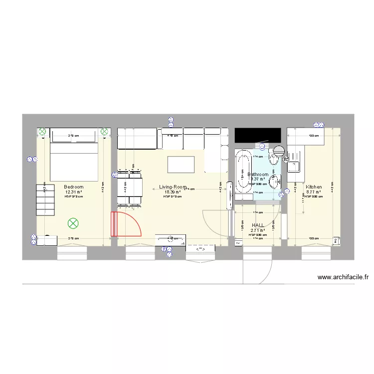 Viki flat furnishing. Plan de 