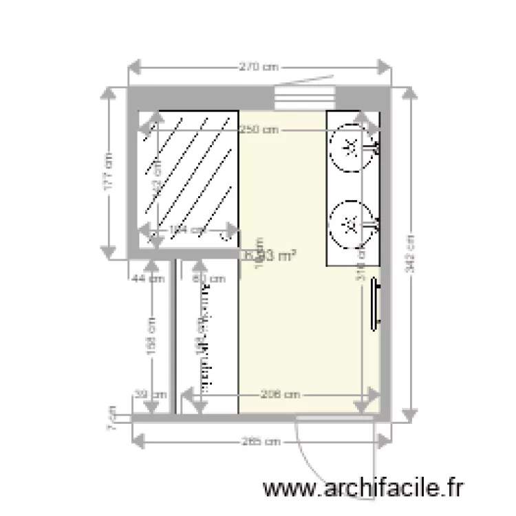 Salle de bain. Plan de 