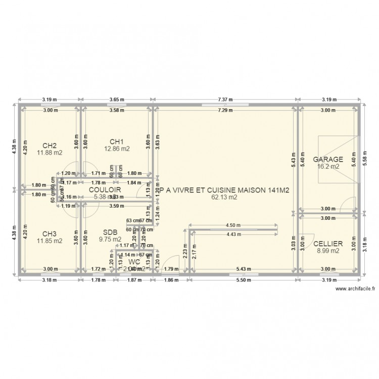 PLAN MAISON COTES 141M2. Plan de 0 pièce et 0 m2