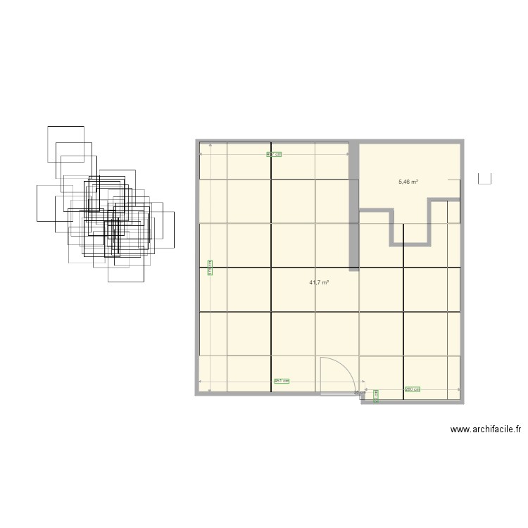 Plan CARRELAGE1. Plan de 2 pièces et 47 m2