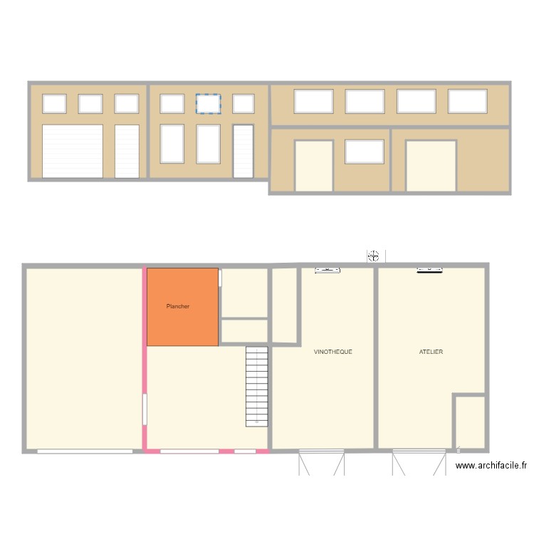 Hangar front11. Plan de 16 pièces et 215 m2