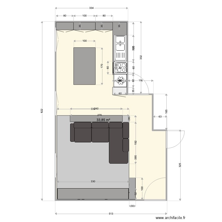 Salon Appartement Alban avec meubles. Plan de 0 pièce et 0 m2
