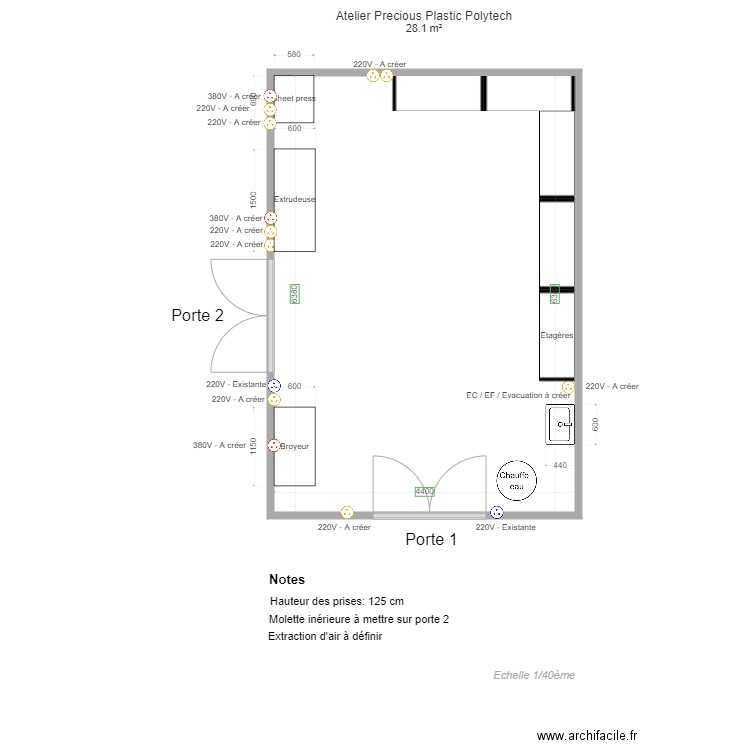 Plan atelier PPT Polytech. Plan de 0 pièce et 0 m2