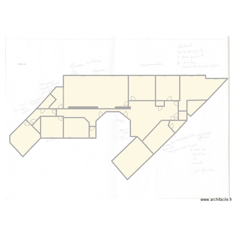 Cabinet dentaire main. Plan de 21 pièces et 383 m2