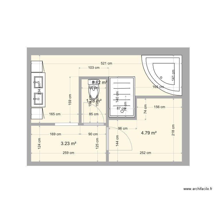 sdb rdc. Plan de 0 pièce et 0 m2