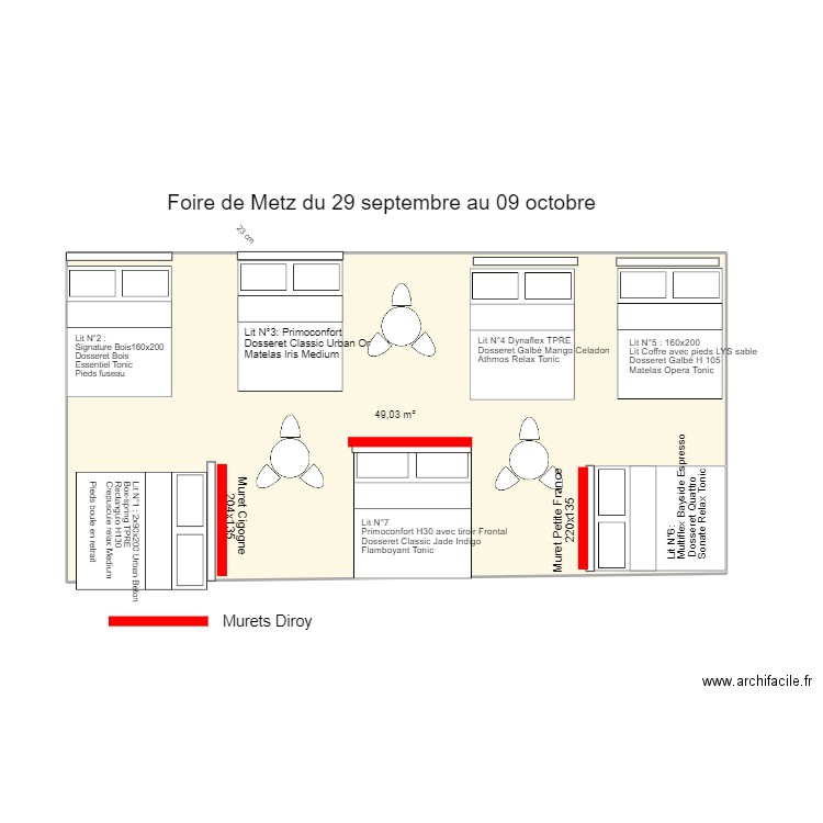 Foire de Metz 2022. Plan de 1 pièce et 49 m2
