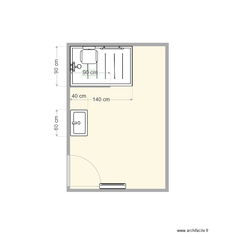 plan apres travaux Gautron. Plan de 1 pièce et 7 m2