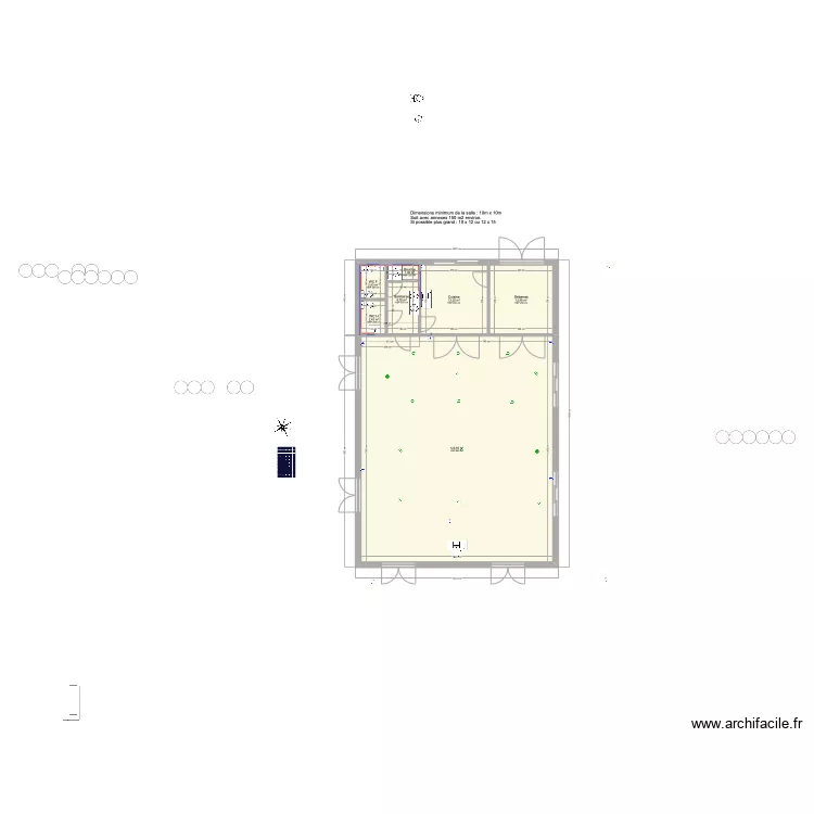 salle r&eacute;p&eacute;tition minimum. Plan de 