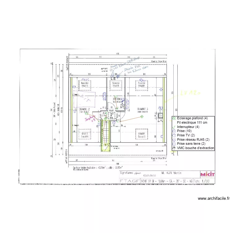 HUN ETAGE. Plan de 