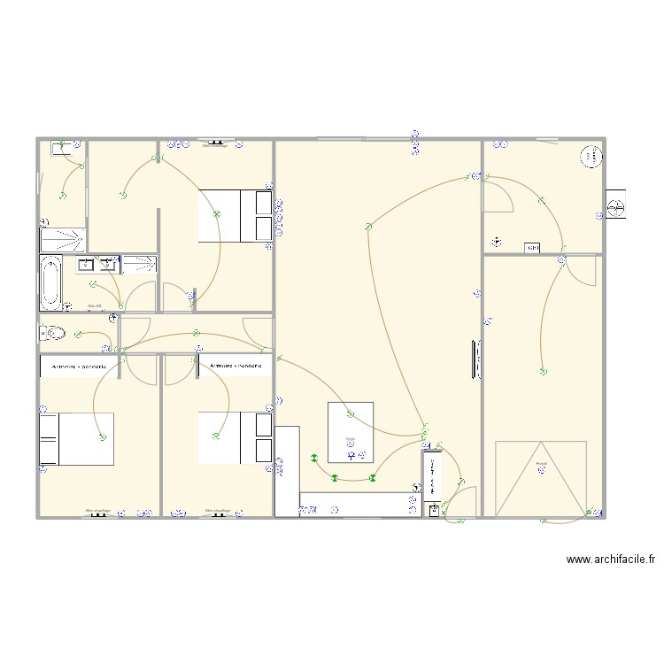 Sanchez . Plan de 9 pièces et 146 m2