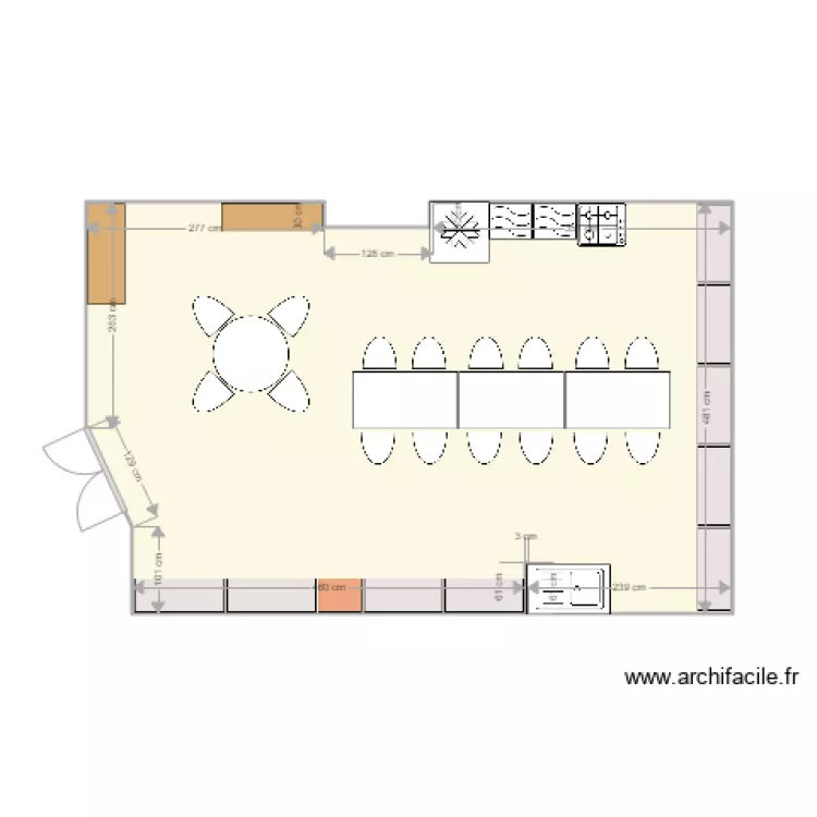 r&eacute;fectoire 27SG  actuel. Plan de 