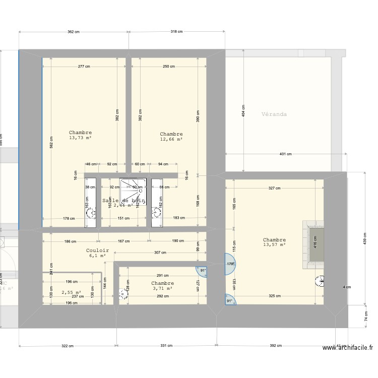 tres fontaine. Plan de 13 pièces et 142 m2