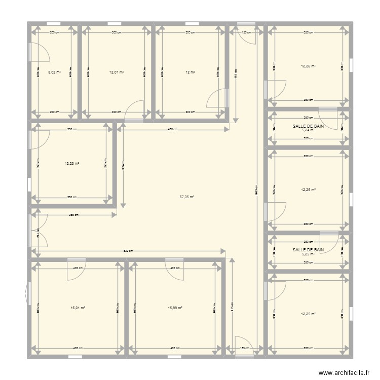 Coly Gardien. Plan de 12 pièces et 181 m2