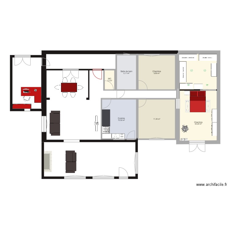 chambre . Plan de 0 pièce et 0 m2