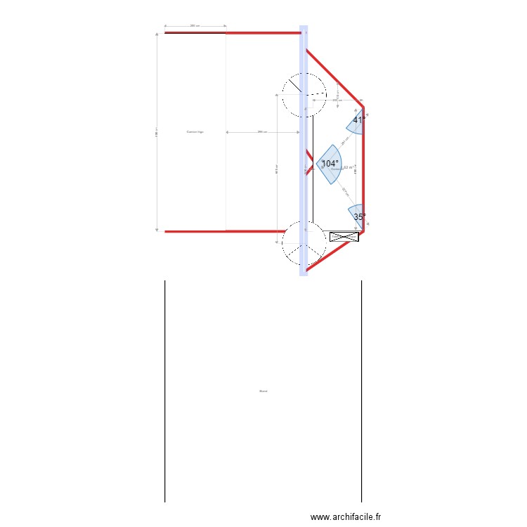 Paléo. Plan de 1 pièce et 5 m2