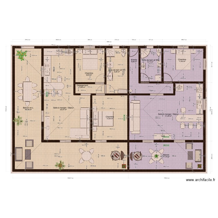 Archi plan Maison blanche R+1. Plan de 0 pièce et 0 m2