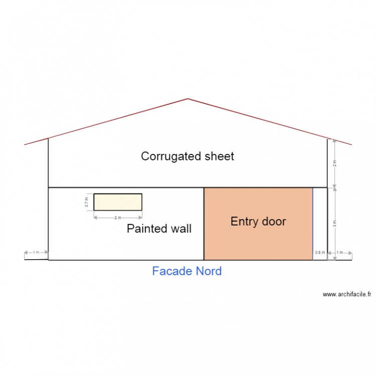 facade nord amico. Plan de 0 pièce et 0 m2