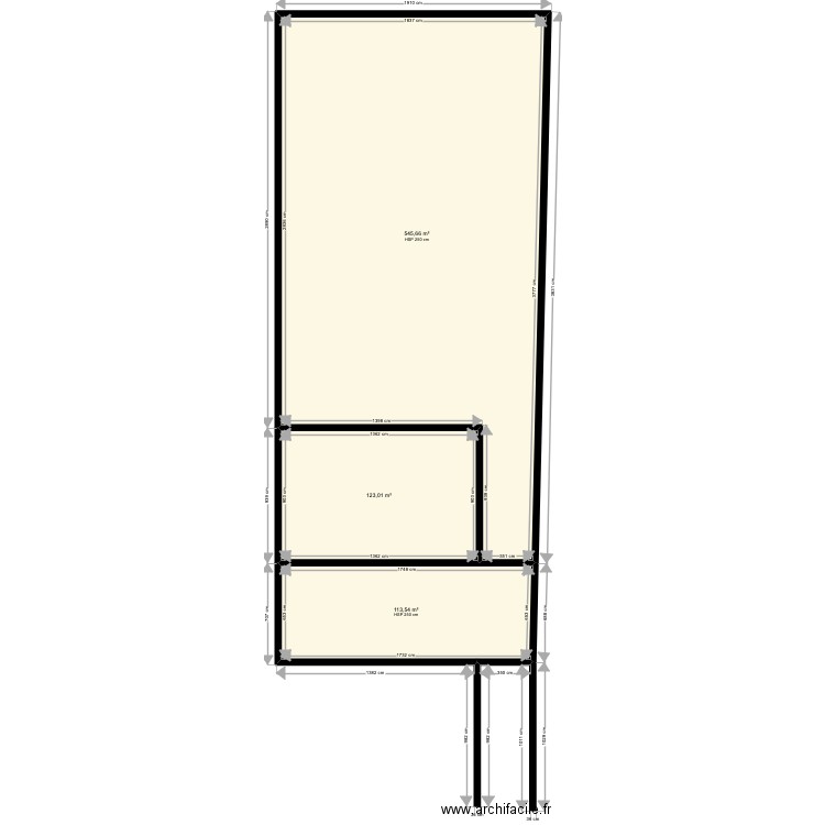 RP Sainte Careme. Plan de 3 pièces et 782 m2