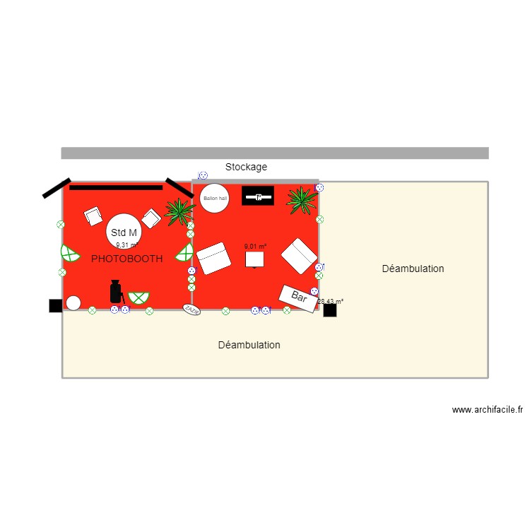 Foire expo Bressuire 2023 proposition. Plan de 3 pièces et 47 m2