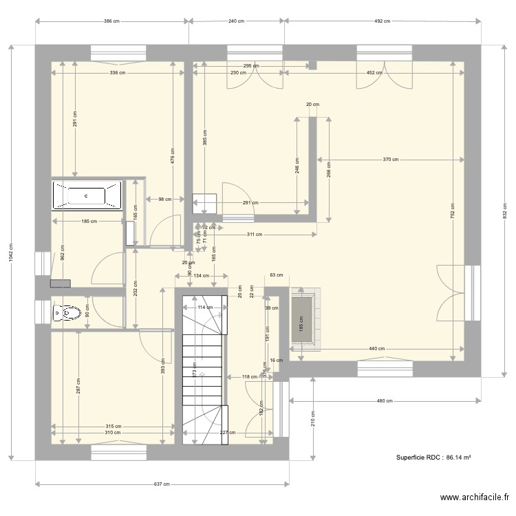 PUB RDC et etage actuels vide. Plan de 0 pièce et 0 m2