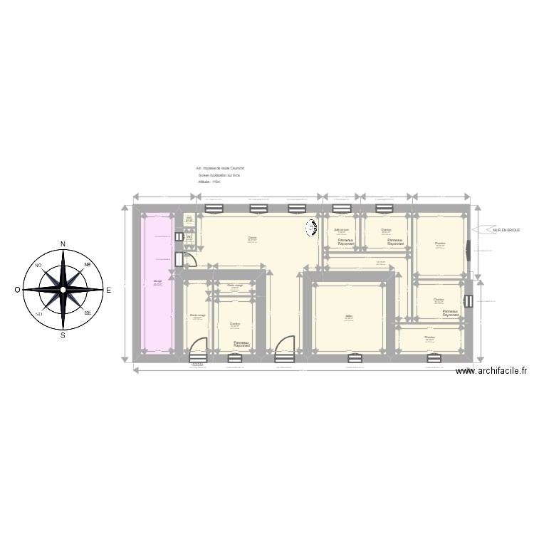 buffalan. Plan de 14 pièces et 217 m2