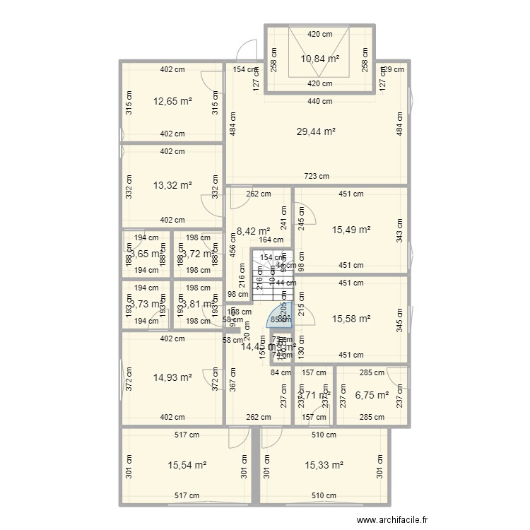 15 Descartes RDJ Coliving. Plan de 18 pièces et 192 m2