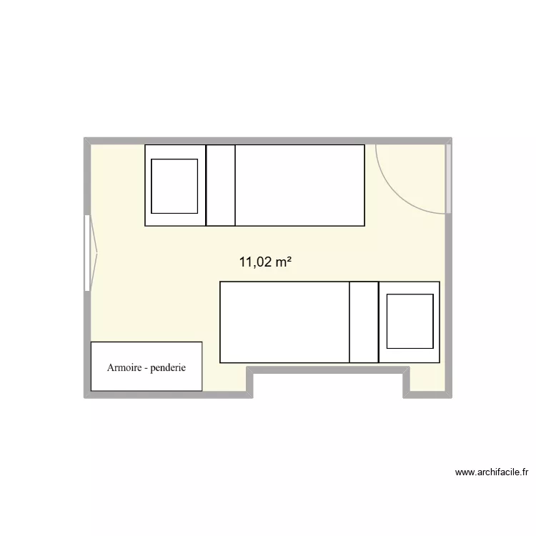 Chambre touchelles. Plan de 1 et 11 m² Chambre touchelles. Plan de 1 et 11 m²