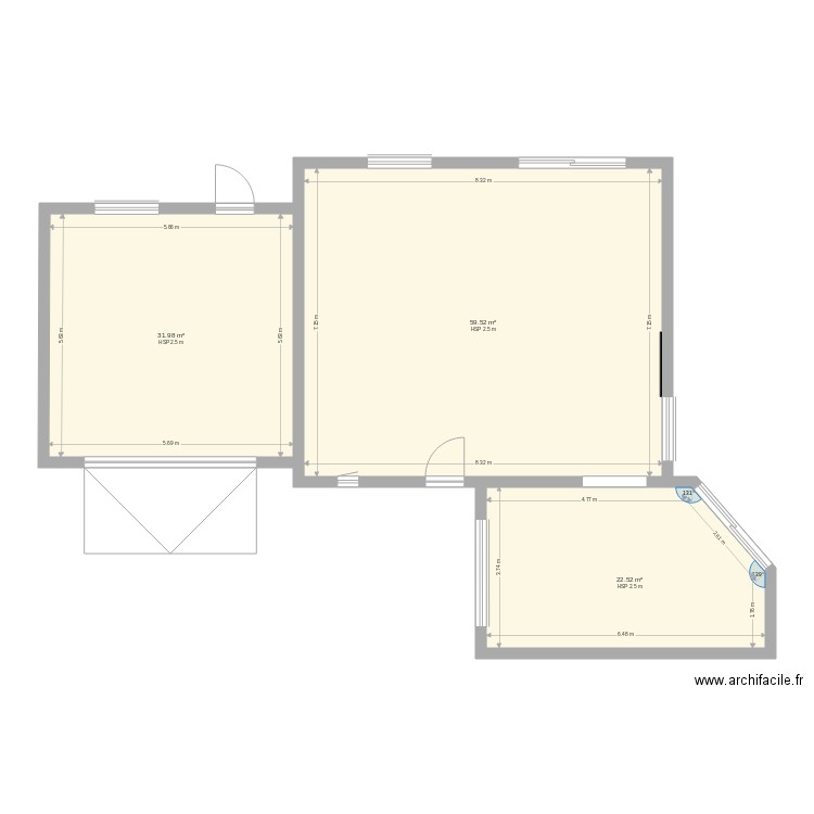 extension. Plan de 0 pièce et 0 m2