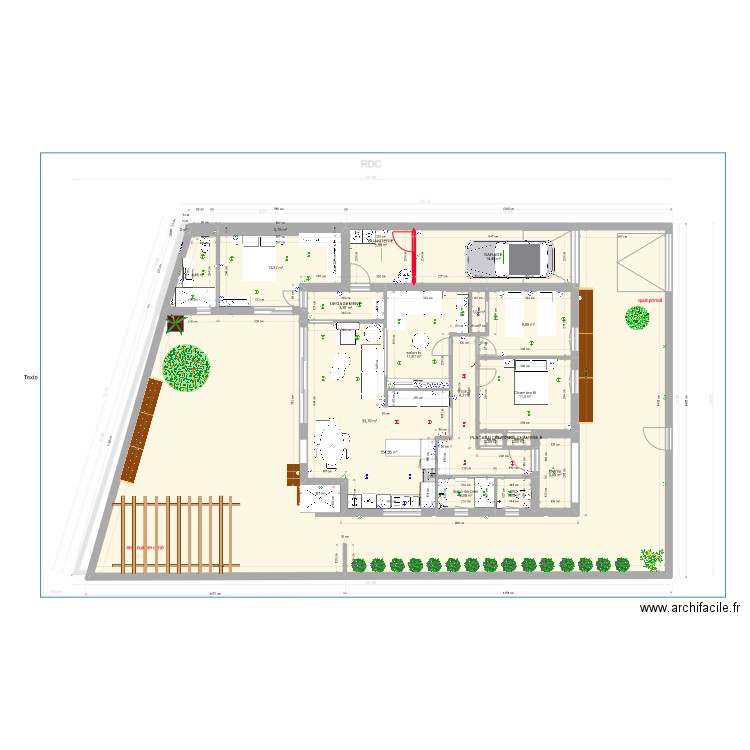 Nogué v02. Plan de 19 pièces et 284 m2