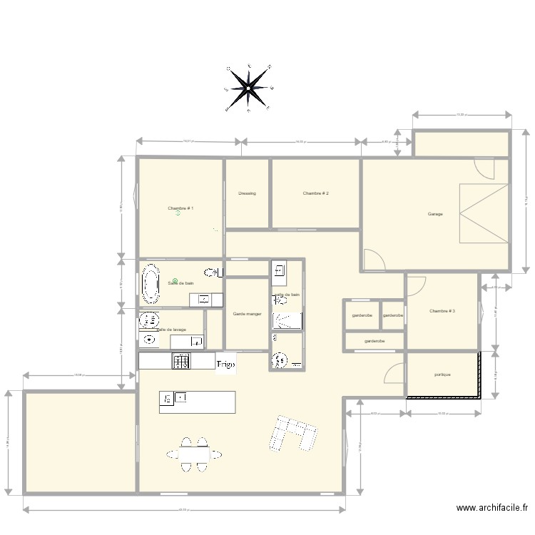 maison regis. Plan de 19 pièces et 186 m2