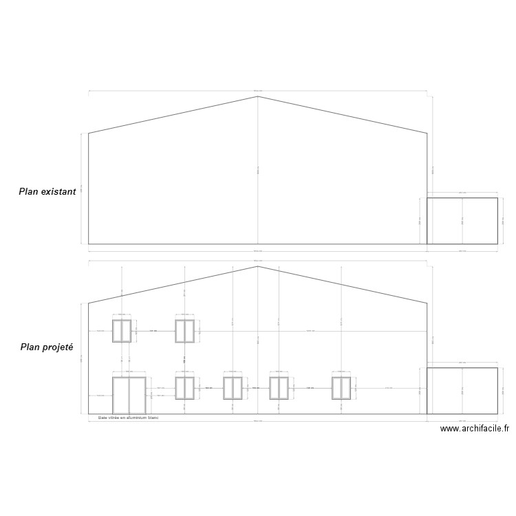 PCMI 5 Façade sud. Plan de 0 pièce et 0 m2