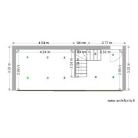 Grange Sermaise plafond du RC lumières