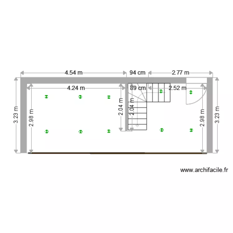 Grange Sermaise plafond du RC lumi&egrave;res. Plan de 