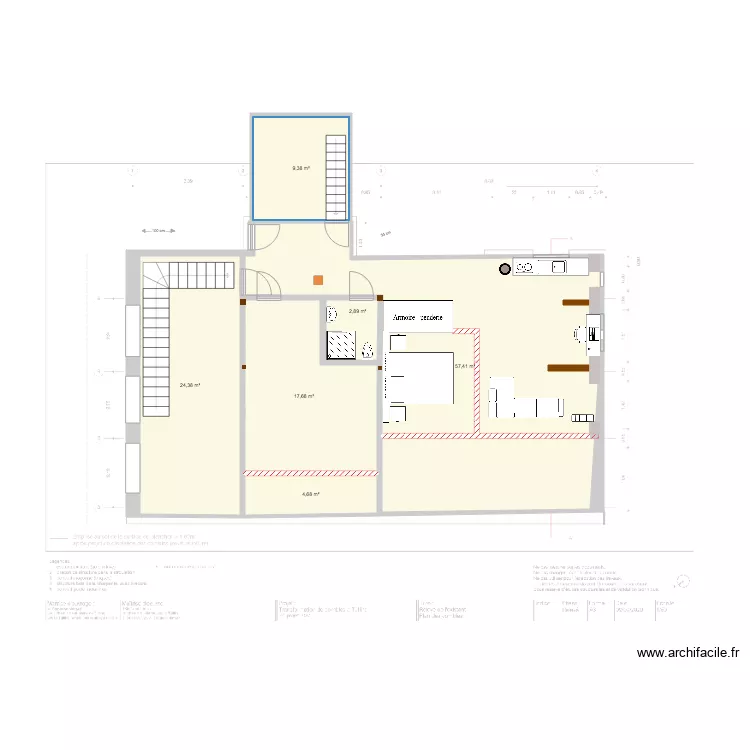 comble fini VIERGE. Plan de 
