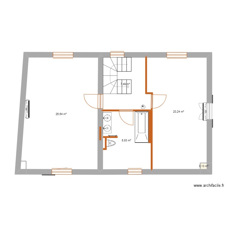 CHANZY ELEC. Plan de 5 pièces et 63 m2