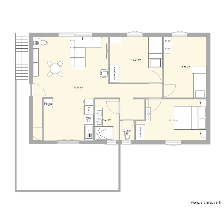 maison avec meuble. Plan de 0 pièce et 0 m2