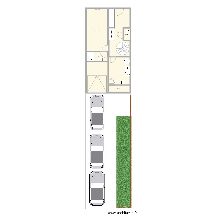 plan rdc à finir. Plan de 7 pièces et 50 m2