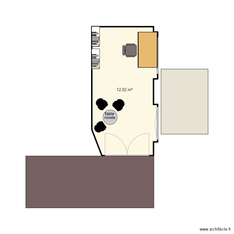 B219 Lazarus Jeanne. Plan de 1 pièce et 12 m2