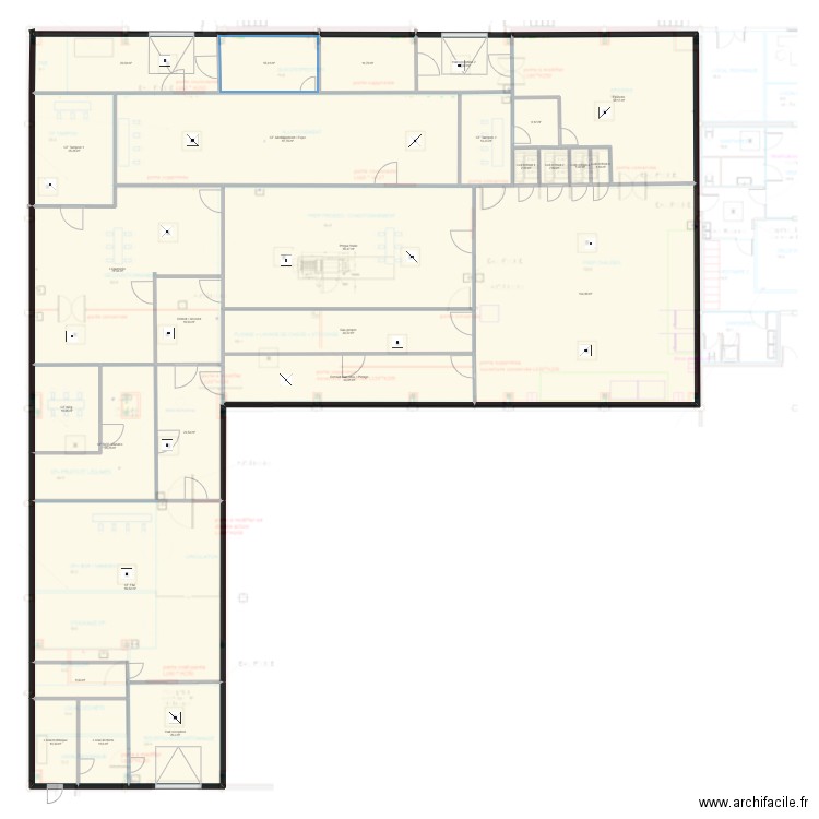 PB-DDNB. Plan de 27 pièces et 863 m2