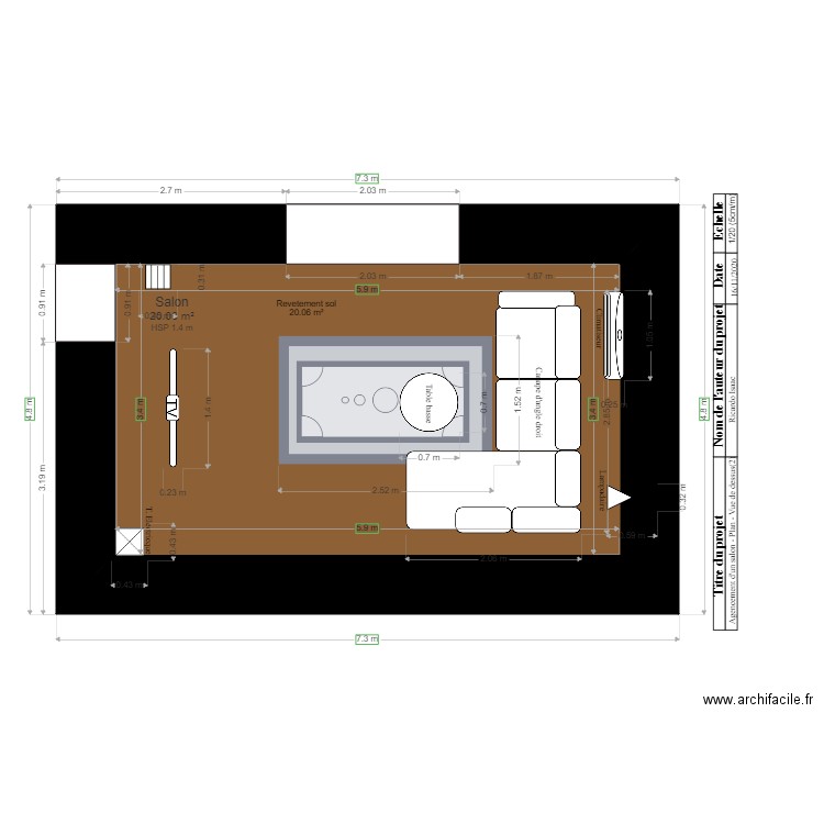 Agencement salon plan vue de dessus  2 Proposition 2 . Plan de 0 pièce et 0 m2