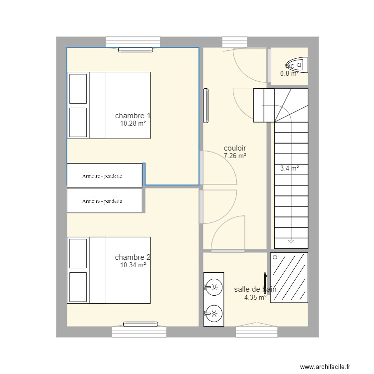 plant etage neuneu. Plan de 0 pièce et 0 m2