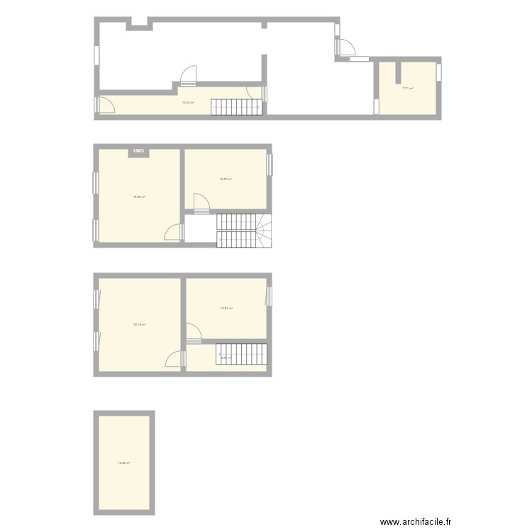 Adolf Baeyens. Plan de 9 pièces et 102 m2